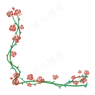 玫瑰藤蔓手帐边框