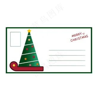 矢量圣诞树明信片