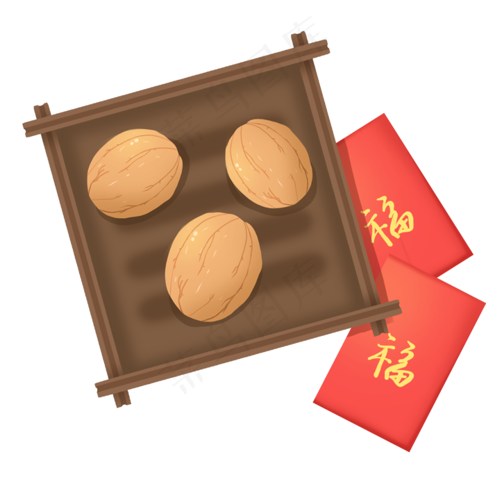 年货坚果核桃免抠PNG素材