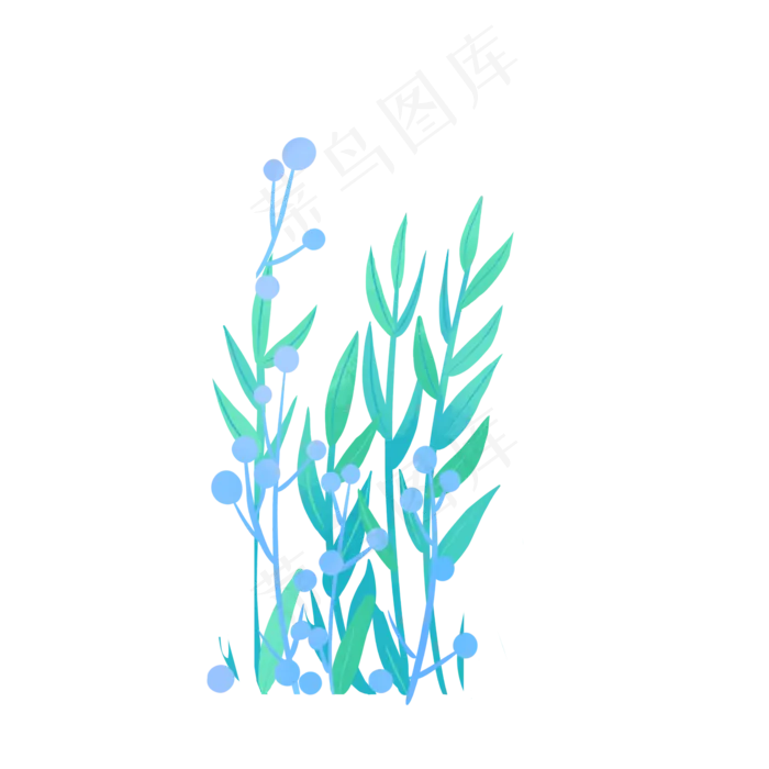 春天植物装饰(2000X2000(DPI:300))psd模版下载