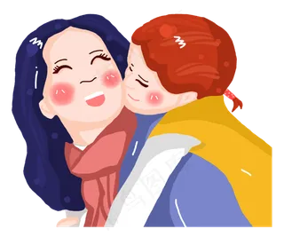 母女欢乐拥抱的记录