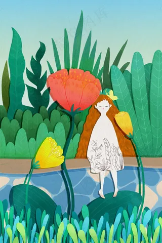 手绘唯美花卉植物插图