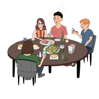 学生聚餐公司年会新年聊天PNG