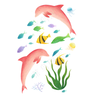 夏季海边元素装饰图,免抠元素