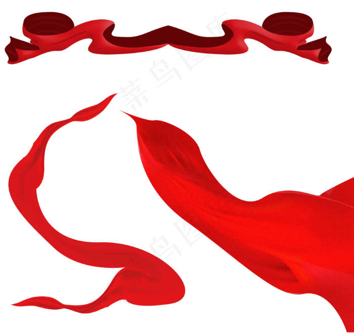 红绸丝绸红色丝带