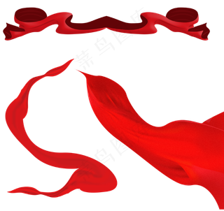 红绸丝绸红色丝带