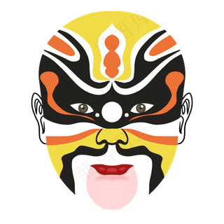 中国风黄色京剧脸谱