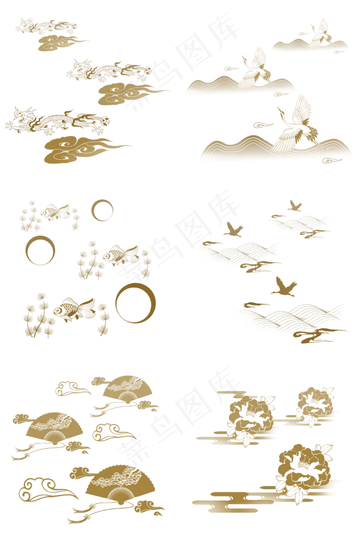 中式纹理合集,免抠元素(2000*3020px 300 dpi )psd模版下载