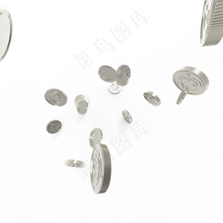 硬币雨银币,免抠元素