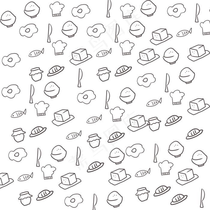 矢量卡通食物底纹免费下载(2000*2000px 300 dpi )psd模版下载
