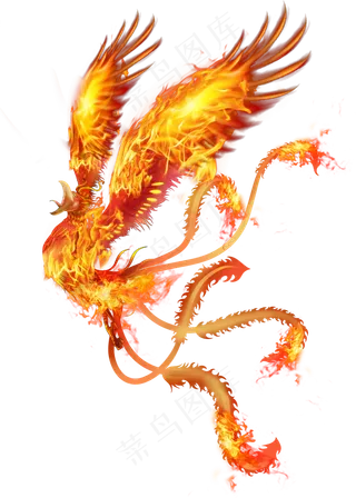 一只金色凤凰,免抠元素