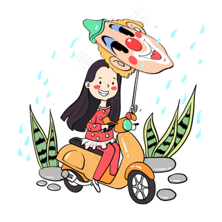 愚人节骑行路上PNG免抠