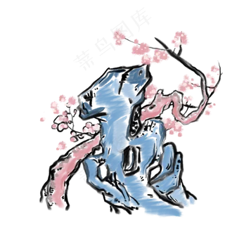 创意山水装饰插图