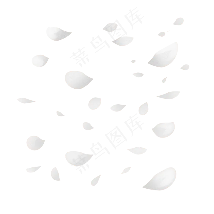 散落白色花瓣,免抠元素(2000*2000px 300 dpi )psd模版下载