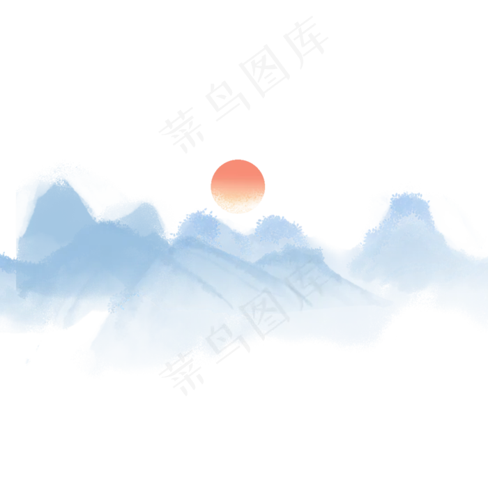 中国风古风日落(2000X2000(DPI:300))psd模版下载