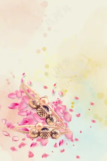 水彩晕染古风花瓣首饰手镯 水彩晕染古风花瓣首饰手镯