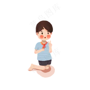 节日手绘卡通男孩