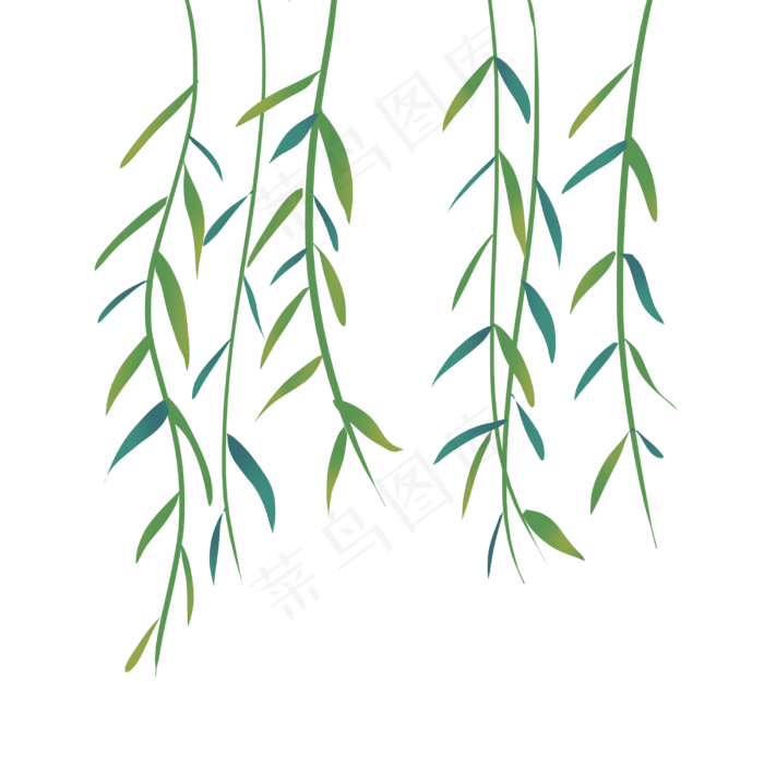 清明节垂下来的柳叶(3000X3000(DPI:300))psd模版下载