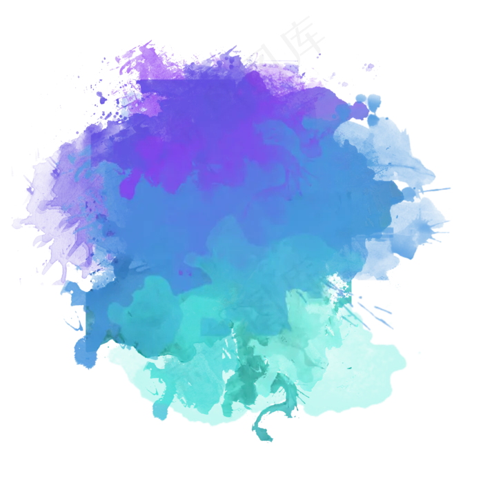 洒落水彩喷溅墨迹(2000X2000(DPI:300))psd模版下载
