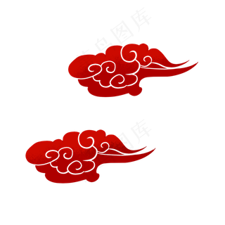 新年鼠年装饰祥云,免抠元素