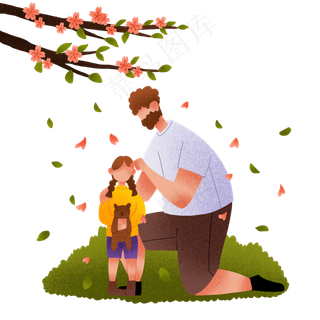 户外旅游玩耍父女