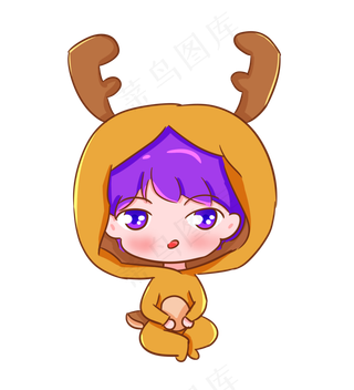 圣诞节平安夜麋鹿装扮男孩可爱手,免抠元素