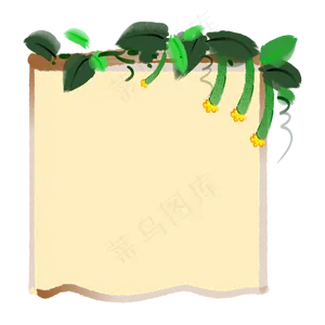 绿色丝瓜枝藤边框