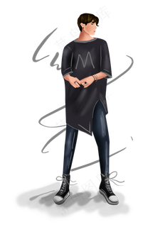 暑假手绘男孩素材,免抠元素