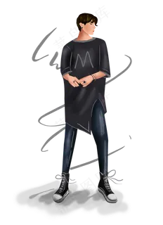 暑假手绘男孩素材,免抠元素