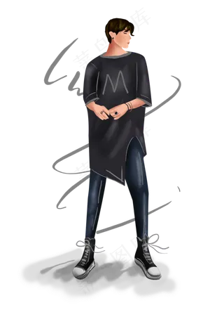 暑假手绘男孩素材,免抠元素