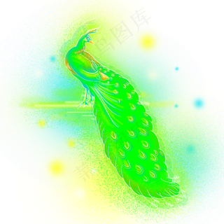 梦幻鸟类孔雀,免抠元素