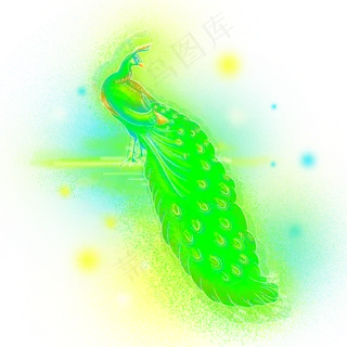 梦幻鸟类孔雀,免抠元素