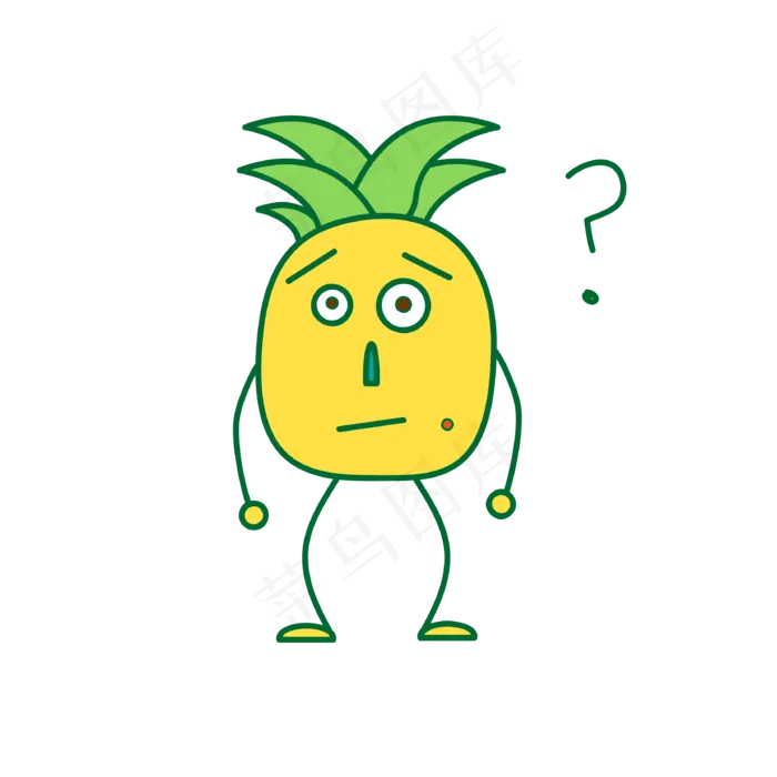 卡通夏季菠萝打招呼篇表情包之疑ai矢量模版下载