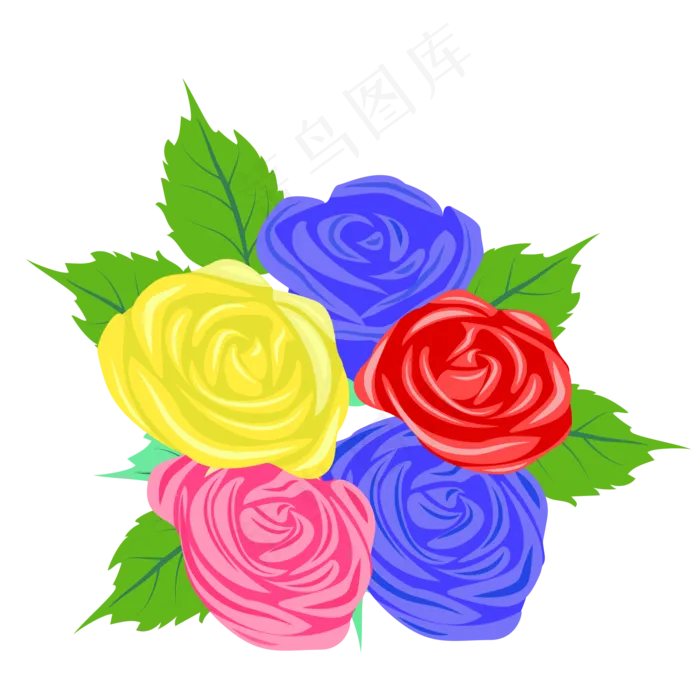 情人节矢量装饰玫瑰花元素(2000*2000px 300 dpi )ai矢量模版下载