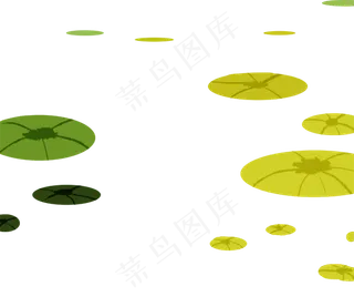 手绘卡通绿色荷叶免扣元素