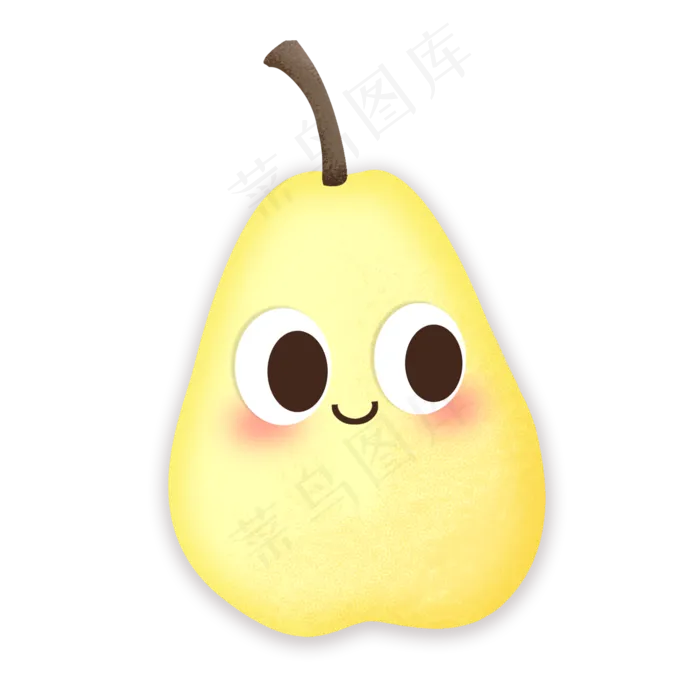 Q版水果卡通手绘可爱鸭梨(2000X2000(DPI:300))psd模版下载