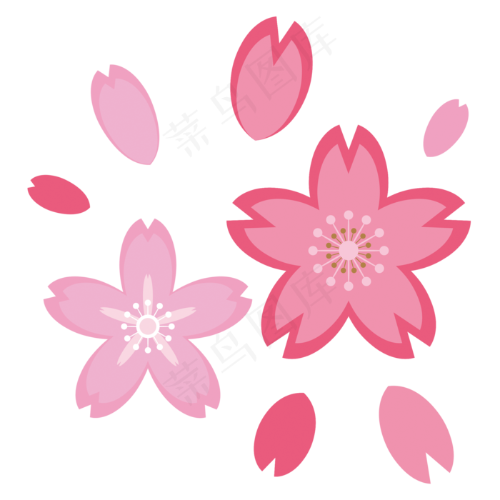 樱花花瓣素材,免抠元素(2000*2000px 72 dpi )ai矢量模版下载