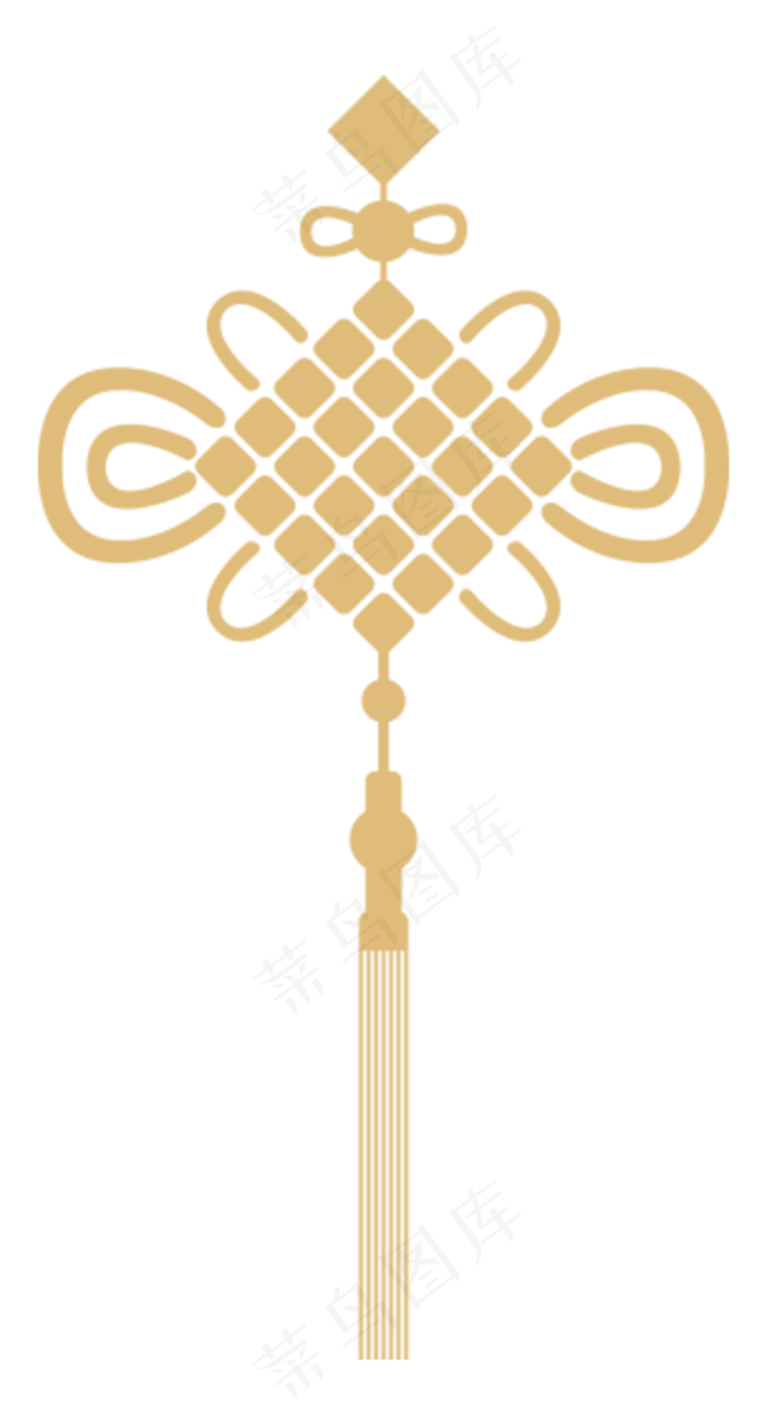 米黄色中国结,免抠元素