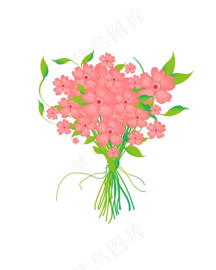 矢量手绘卡通花束,免抠元素ai矢量模版下载