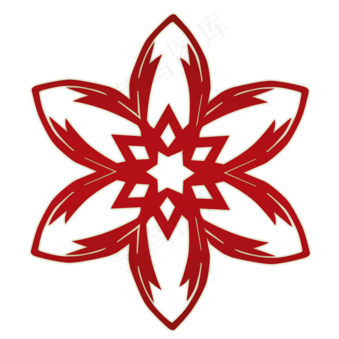 剪窗花红色剪纸手绘,免抠元素