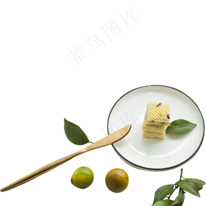 蛋糕的绿色桔子免抠图