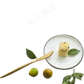 蛋糕的绿色桔子免抠图