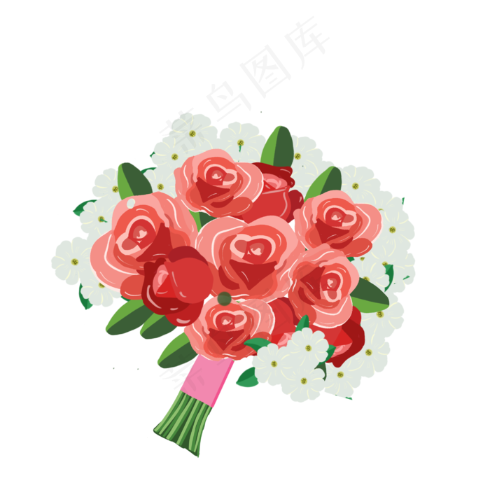 红色手捧鲜花(3000X3000)