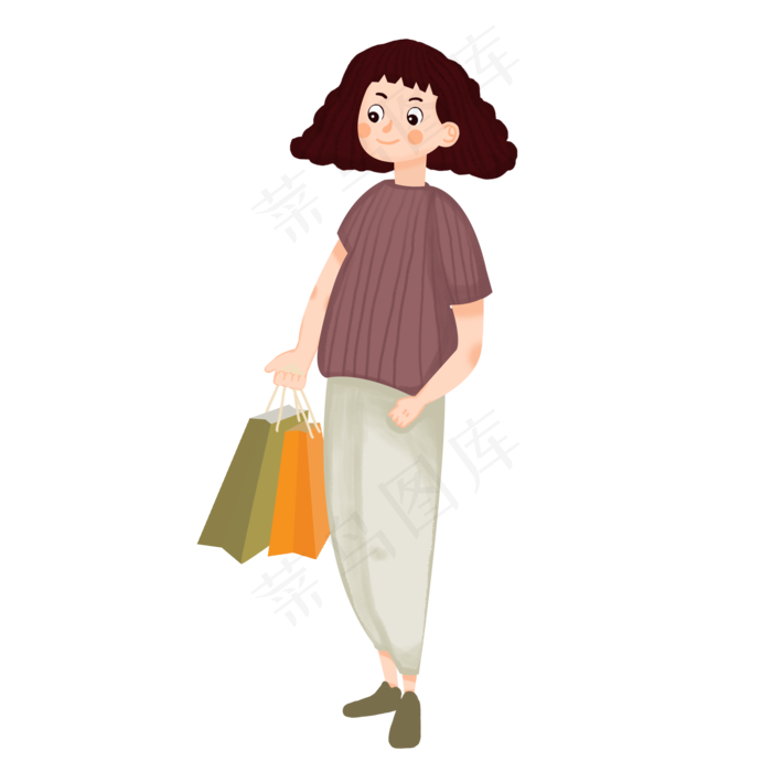 创意双十一买买买女孩