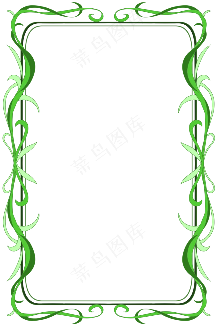 缠绕的绿色花藤边框(2000X3000(DPI:300))psd模版下载