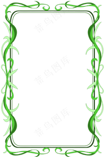 缠绕的绿色花藤边框