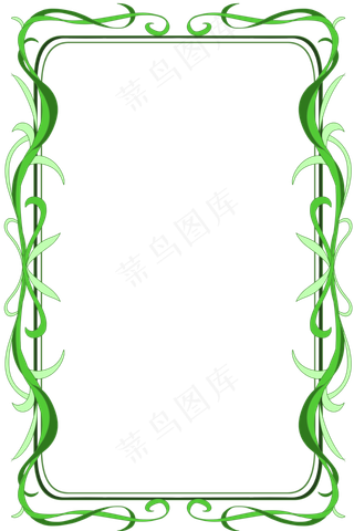 缠绕的绿色花藤边框