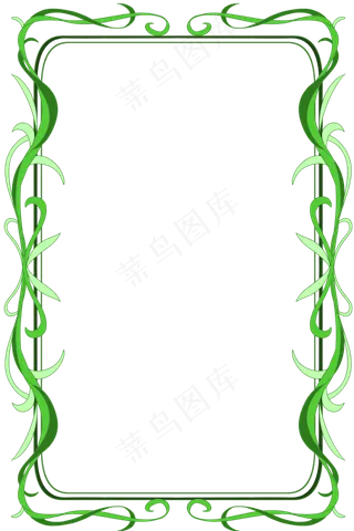 缠绕的绿色花藤边框