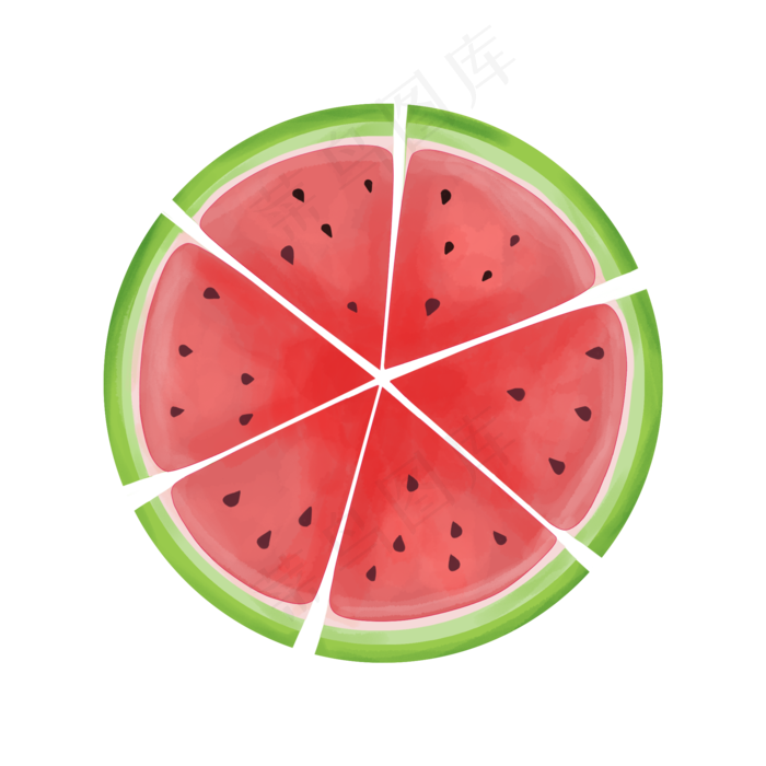 夏季暑假到来小清新水果西瓜