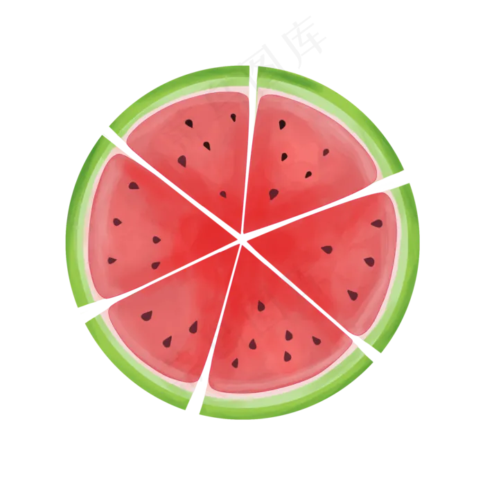 夏季暑假到来小清新水果西瓜(2100X2100(DPI:300))psd模版下载